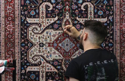 Meticulous Paintings of Persian Carpets