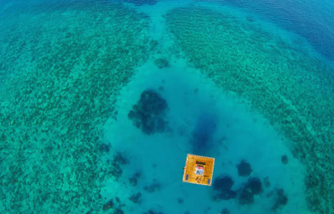 Room Below the Level of Water in the Indian Ocean