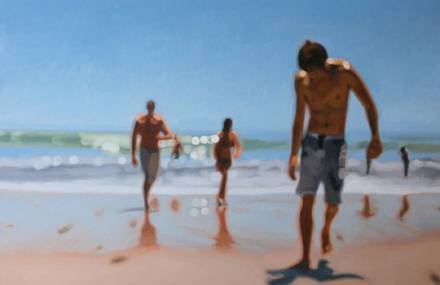 Blurry Paintings of People on the Beach