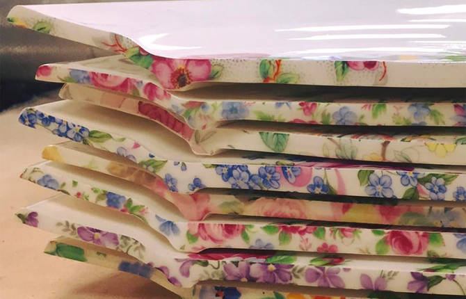 Beautiful Sliced Porcelain Dishes Reveal Floral Patterns Inside