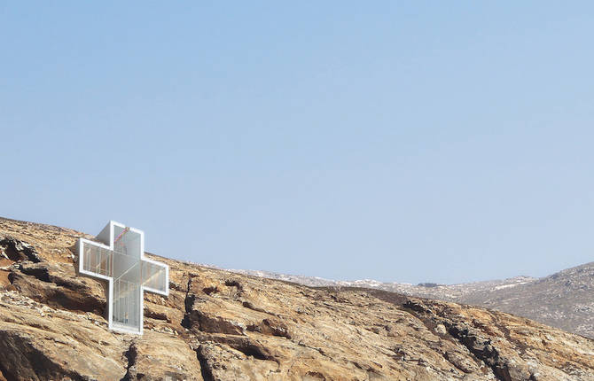 Holy Cross Chapel Facing the Aegean Sea