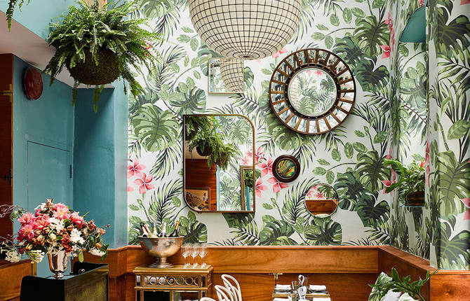 Tropical Interior Design for an Oyster Bar in San Francisco