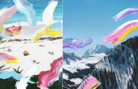 Photographs with Abstract & Colorful Brushstrokes