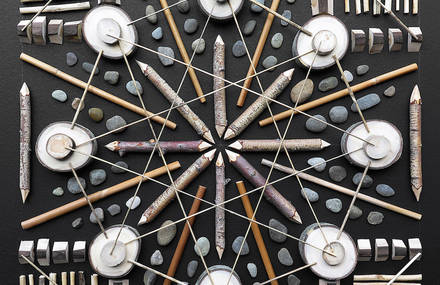 Beautiful Mandalas Made From Wood and Stones