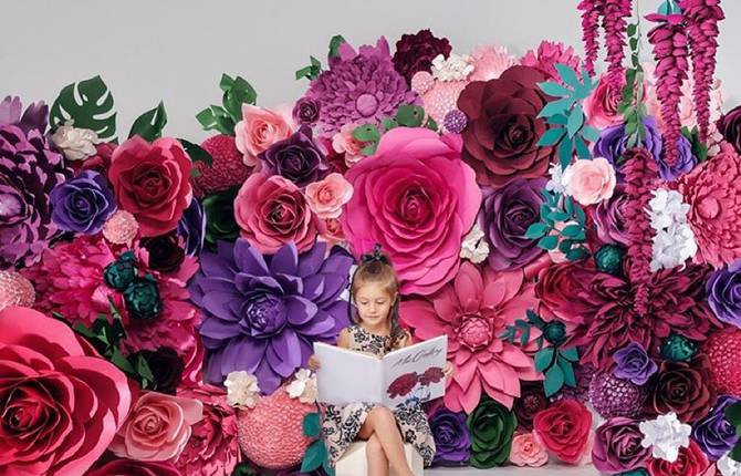 Stunning Paper Flower Mural Artworks