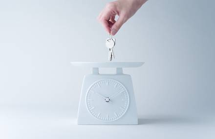 Minimalist Porcelain Clocks Like a Scale