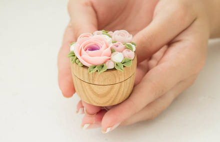 Delicate Succulent Ring Boxes