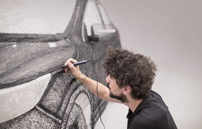 3D Pen Sculpture of a Nissan Qashqai