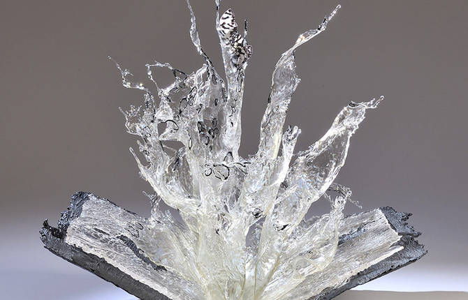 Explosive Liquid Sculptures cast in Resin Glass