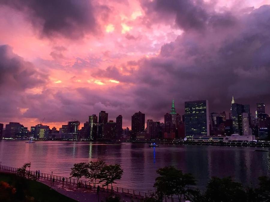 Breathtaking Purple Sunset Over New York-0