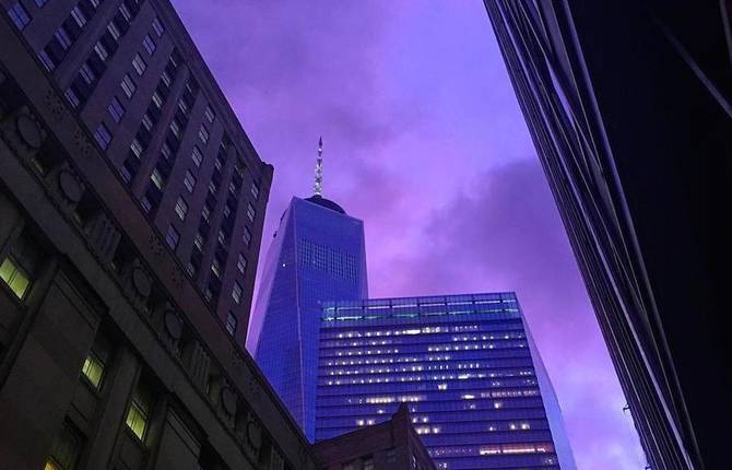 Breathtaking Purple Sunset Over New York