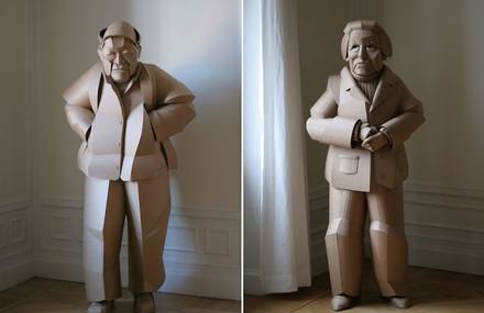 Cardboard Sculptures of Chinese Inhabitants