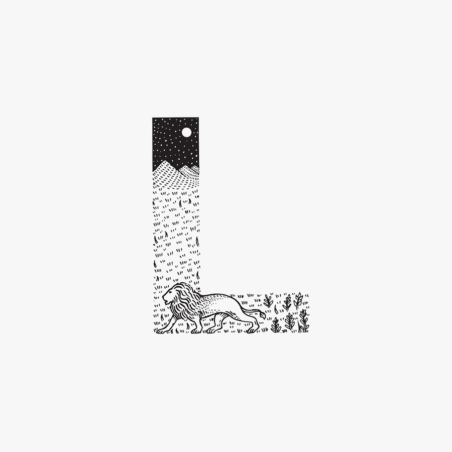 Creative Black and White Animal Alphabet-13 - copie