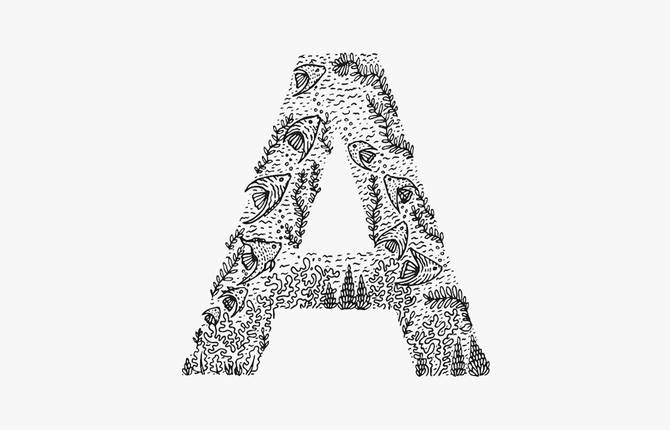 Creative Black and White Animal Alphabet