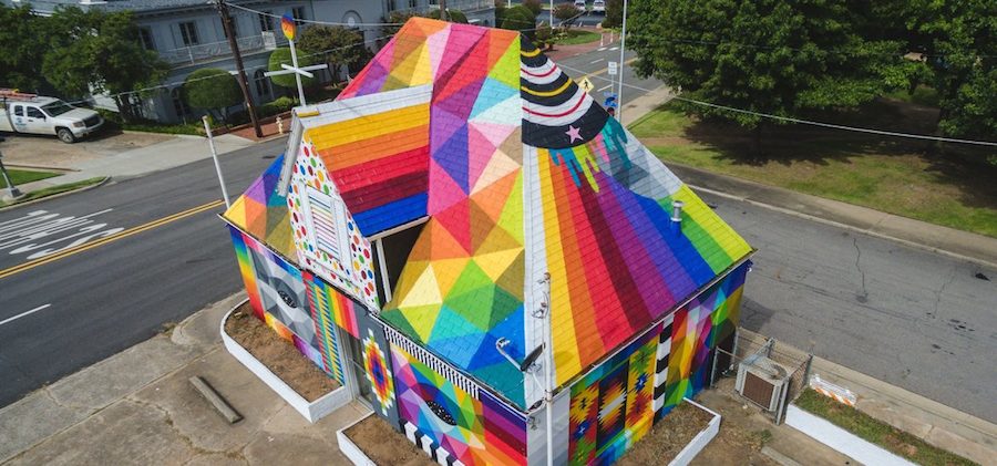 New Multicolored Artwork on a House by Okuda-0