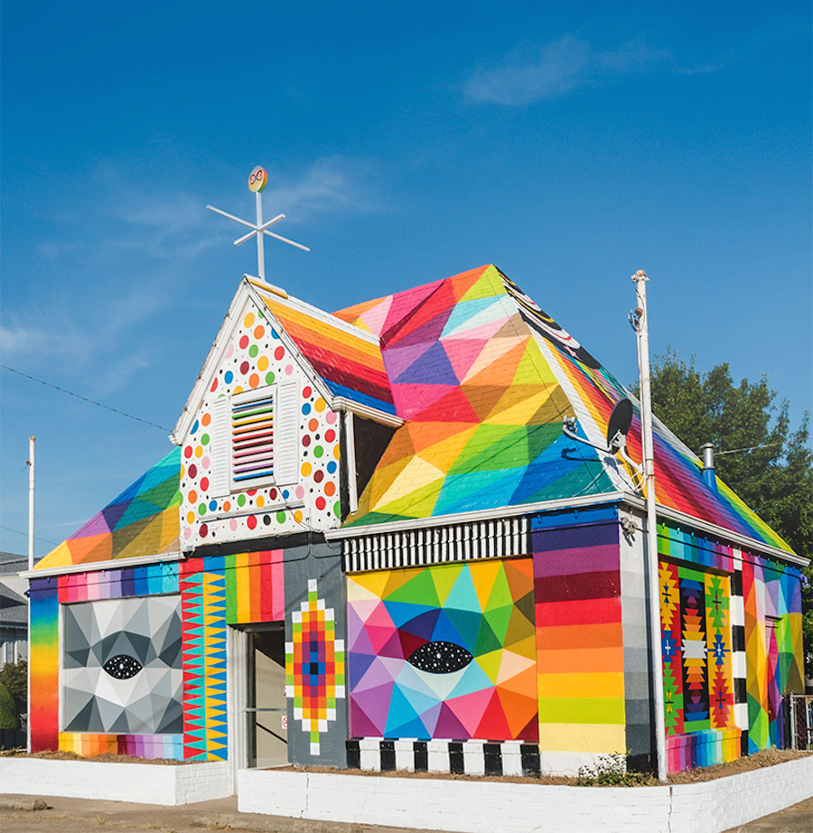 New Multicolored Artwork on a House by Okuda-2