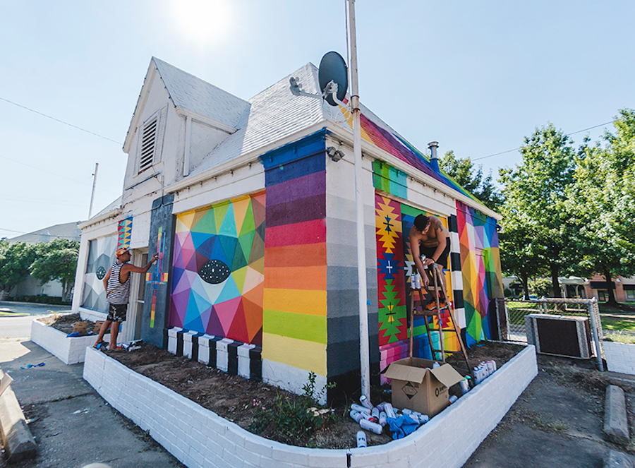 New Multicolored Artwork on a House by Okuda-4