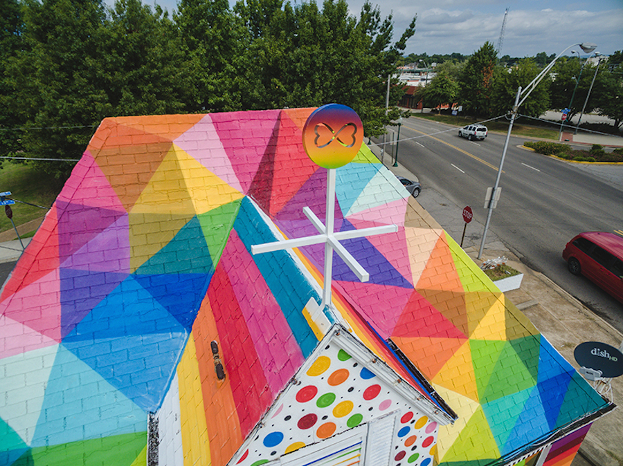 New Multicolored Artwork on a House by Okuda-5