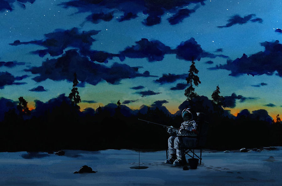 Nice Paintings of Astronauts in Diverse Situations-3