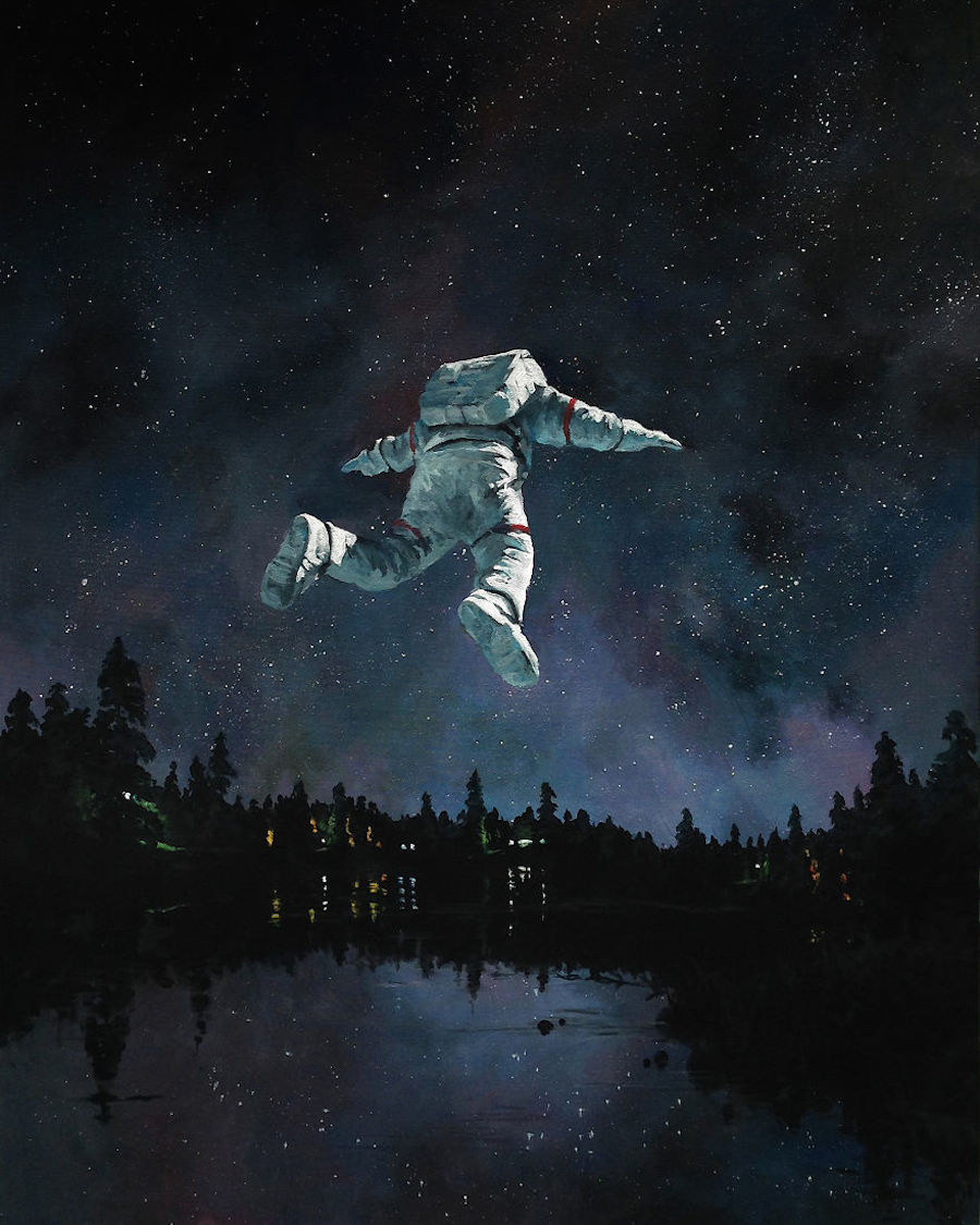 Nice Paintings of Astronauts in Diverse Situations-5