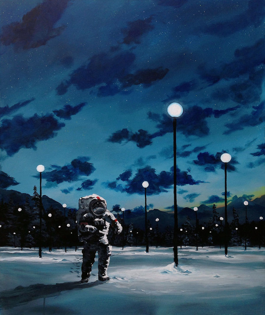 Nice Paintings of Astronauts in Diverse Situations-6
