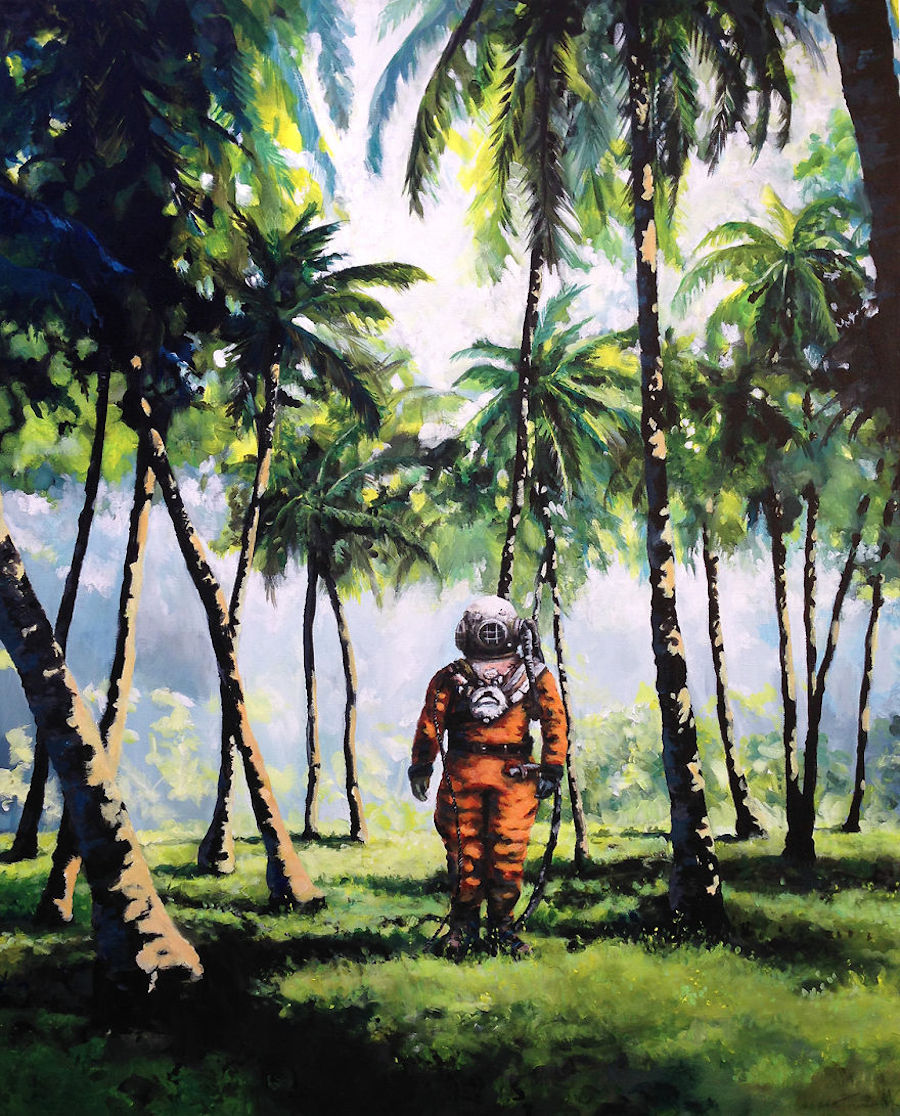 Nice Paintings of Astronauts in Diverse Situations-9