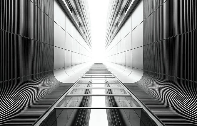 Uncluttered Black and White Architecture Photography