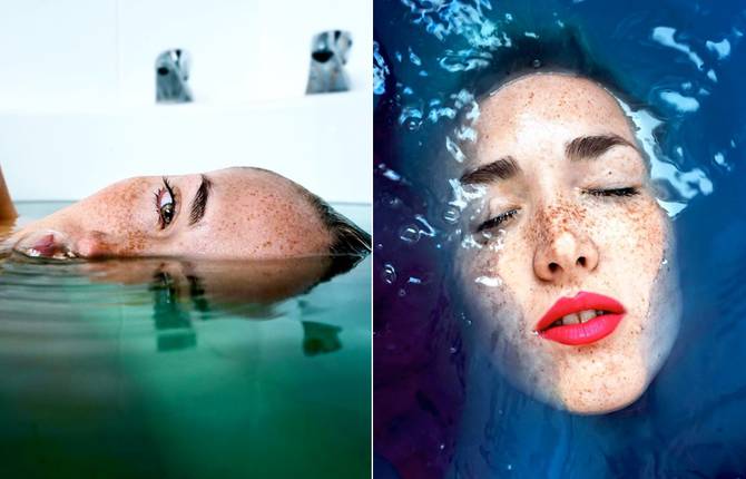 Beautiful Faces Portraits in Water