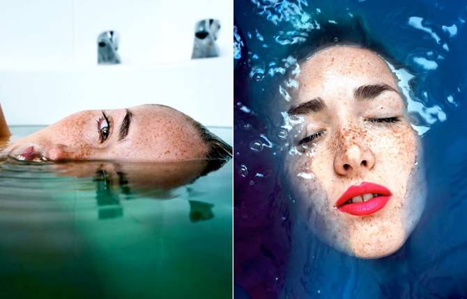 Beautiful Faces Portraits in Water