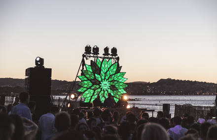 Colorful Light Mandala at Sunset Time at Calvi on the Rocks