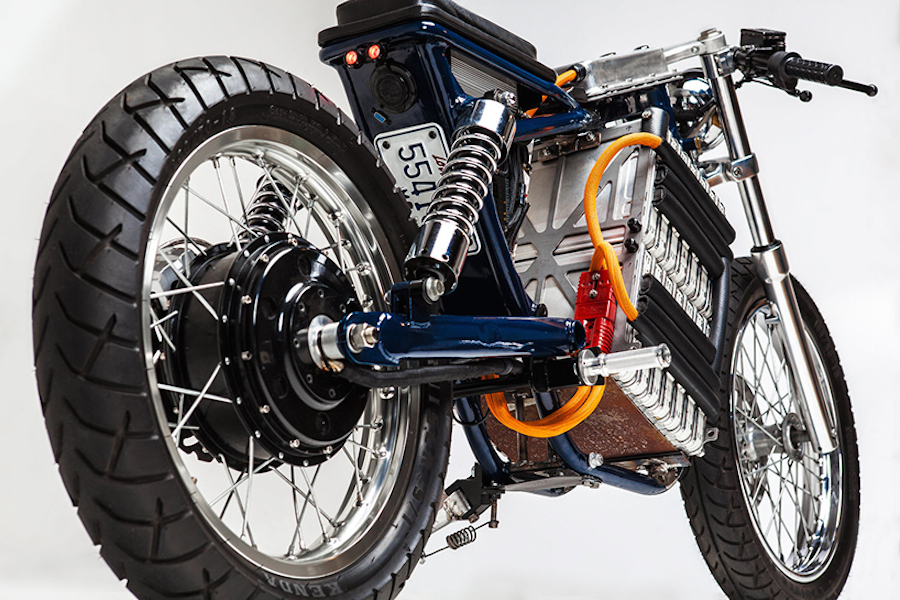 Customized Motorcycle with a Nissan Leaf Engine-3