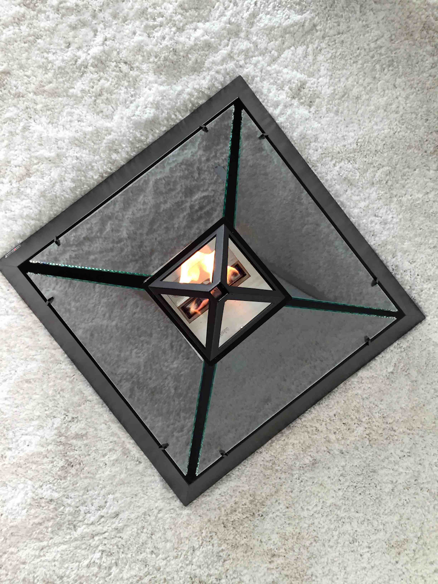 Design Fireplace Shaped Like the Louvre Pyramid-7