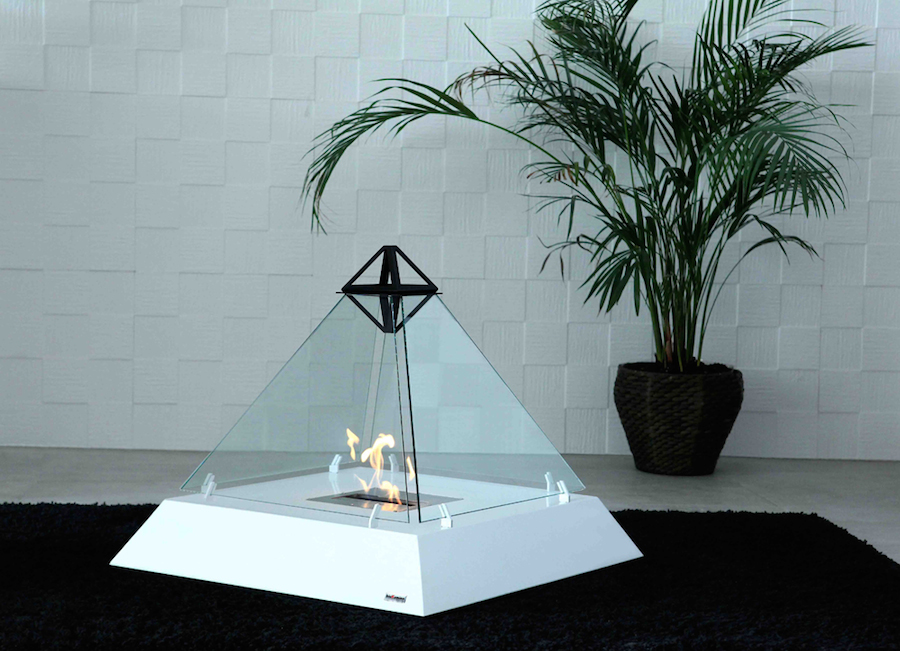 Design Fireplace Shaped Like the Louvre Pyramid-9