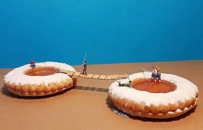 Funny Miniature Scenes with Desserts