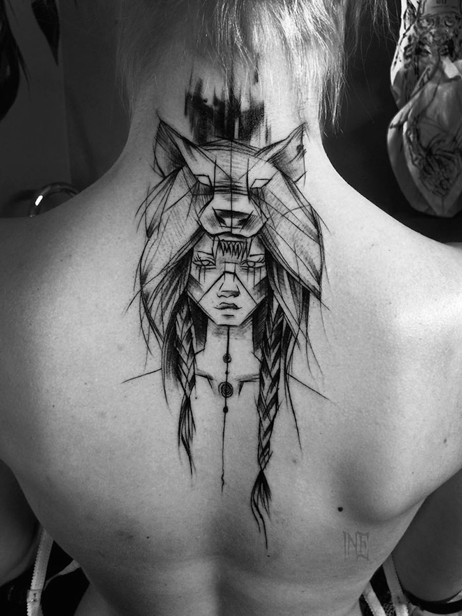 Impressive Black and White Sketch Tattoos-4