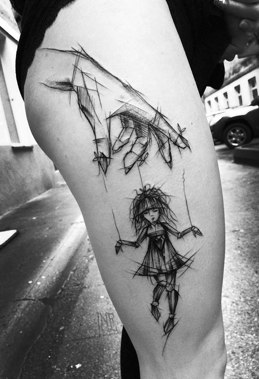 Impressive Black and White Sketch Tattoos-5