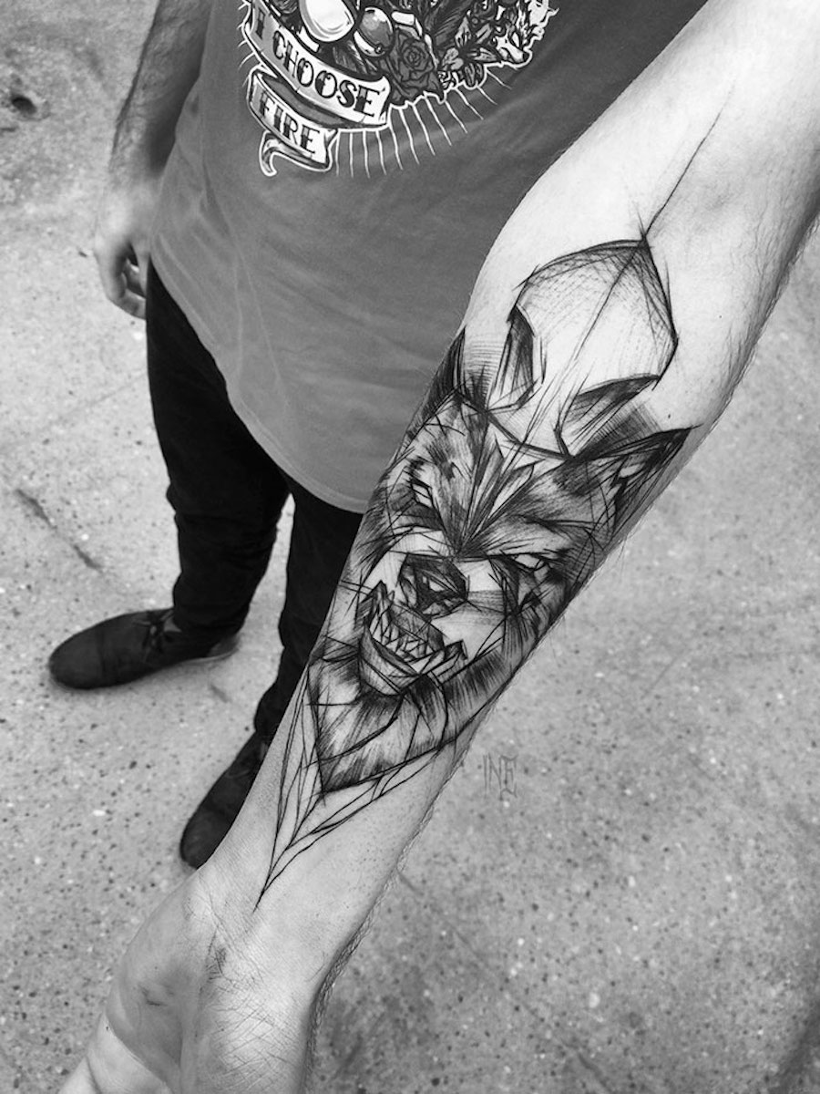 Impressive Black and White Sketch Tattoos-9