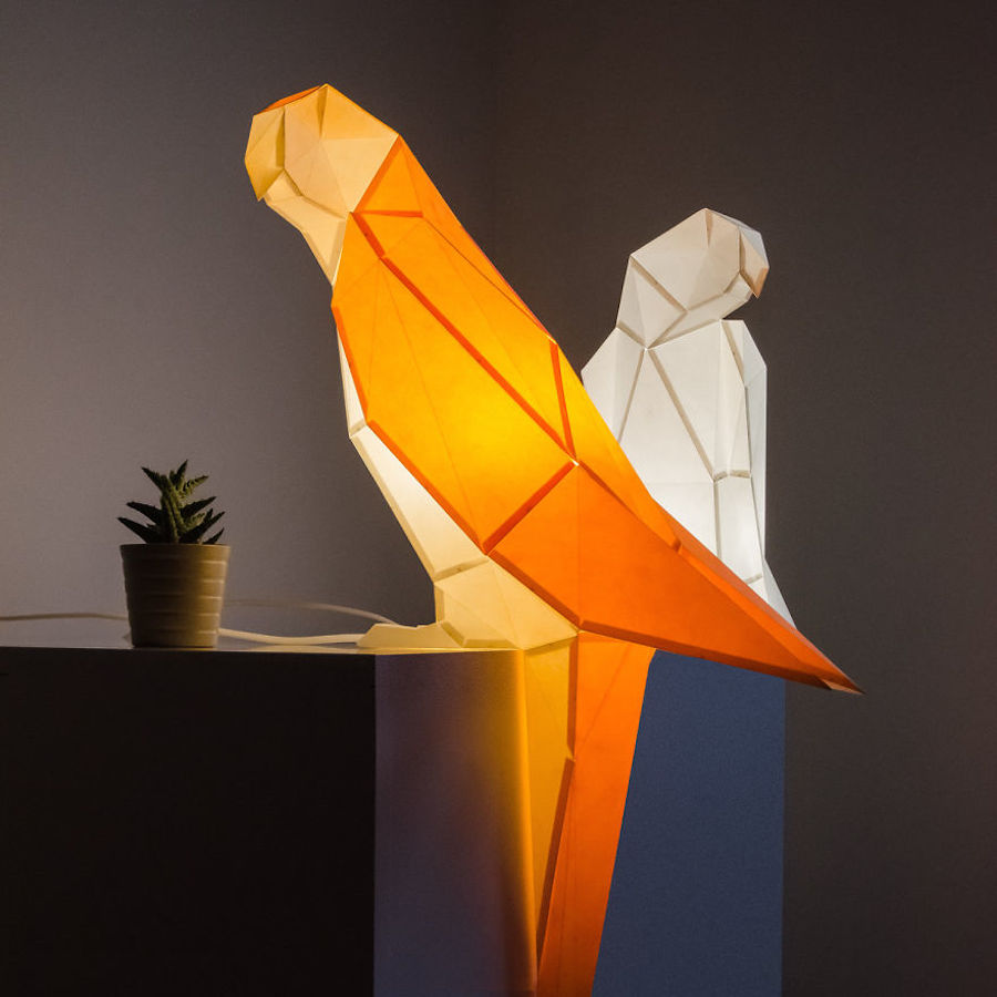Origami-Inspired Wildlife Paper Lamps-10