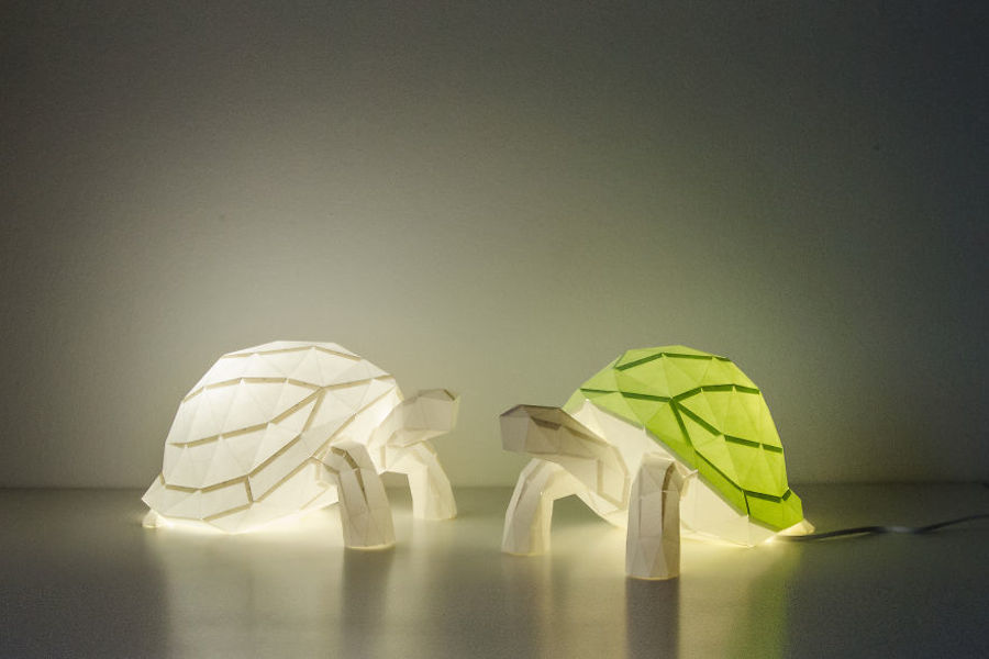 Origami-Inspired Wildlife Paper Lamps-3