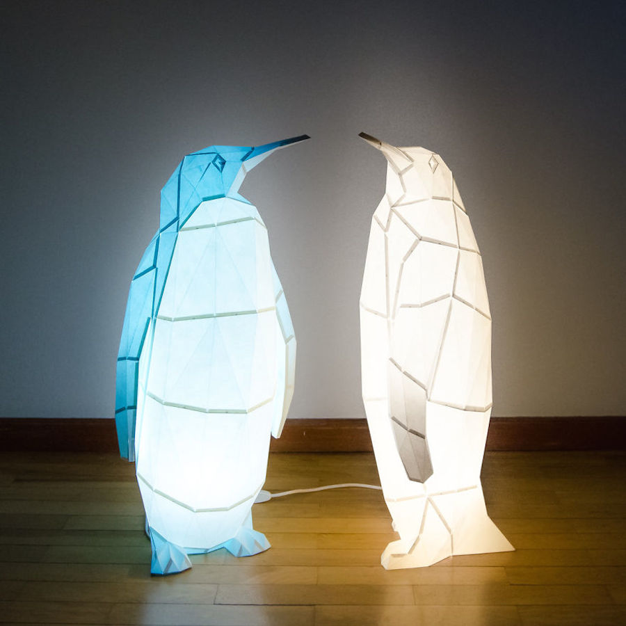 Origami-Inspired Wildlife Paper Lamps-7