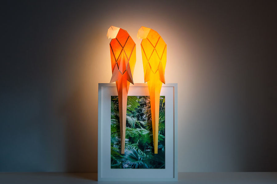 Origami-Inspired Wildlife Paper Lamps-9