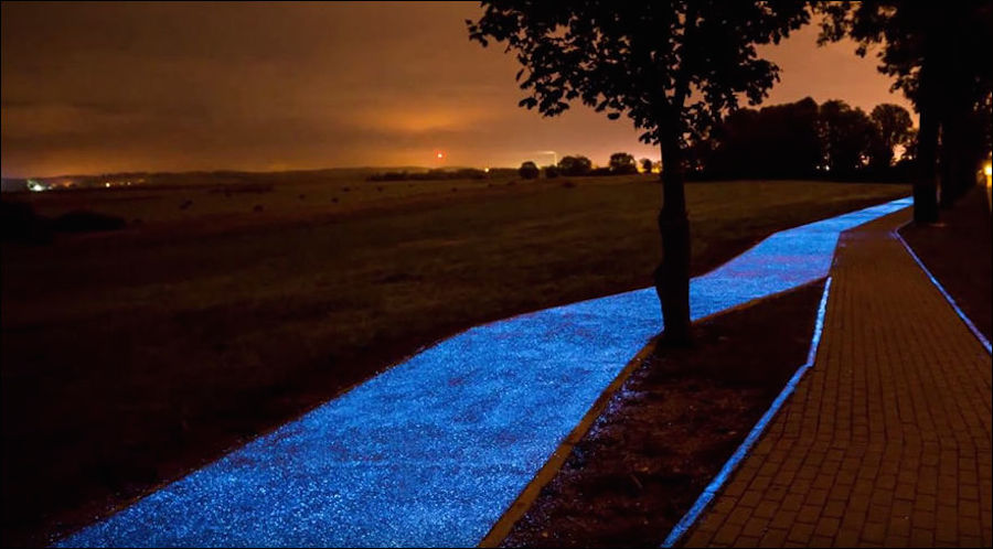 Phosphorescent Cycle Path in Poland-3
