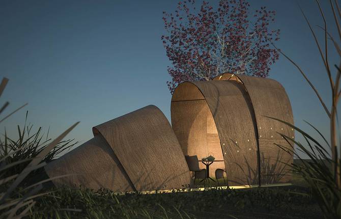 The Armadillo Tea Pavillon designed by Ron Arad