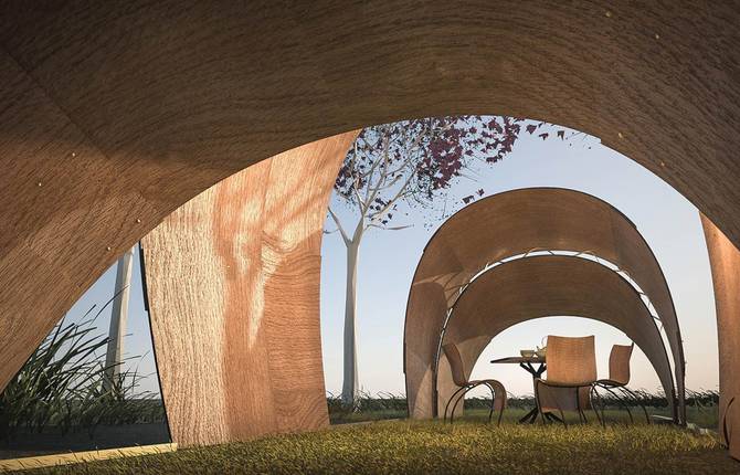 The Armadillo Tea Pavillon designed by Ron Arad