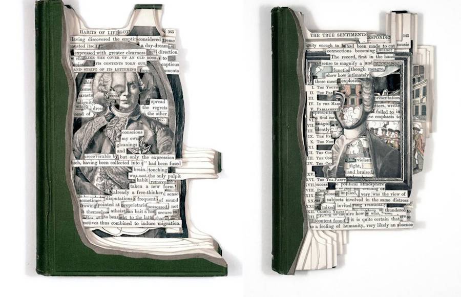 Superb Portrait Book Sculptures by Brian Dettmer