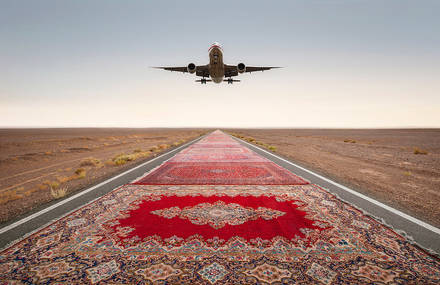 Unexpected Photographs with Persian Carpets
