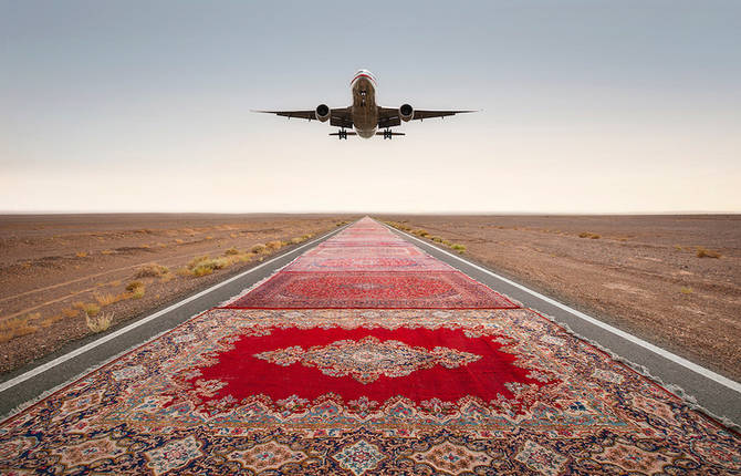Unexpected Photographs with Persian Carpets