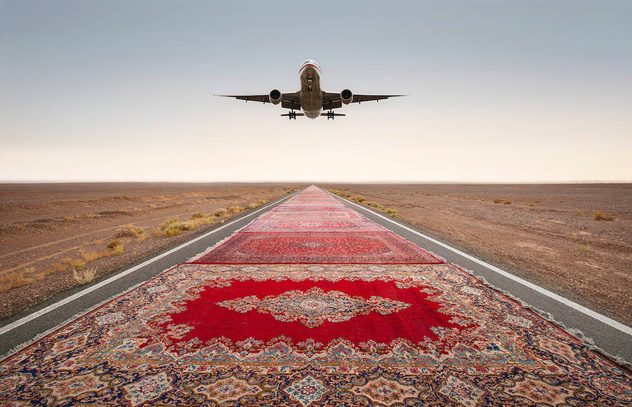 Unexpected Photographs with Persian Carpets