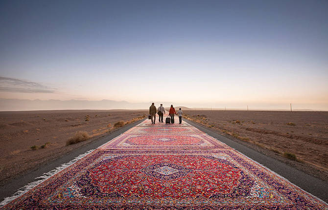 Unexpected Photographs with Persian Carpets