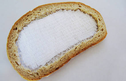 Embroidered Bread Slices by Terézia Krnáčová